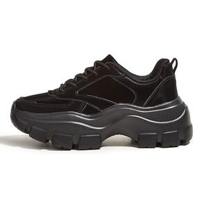 Women's Chunky  Platform Sneakers Lace-Up Casual Fashion Walking Sport Shoes